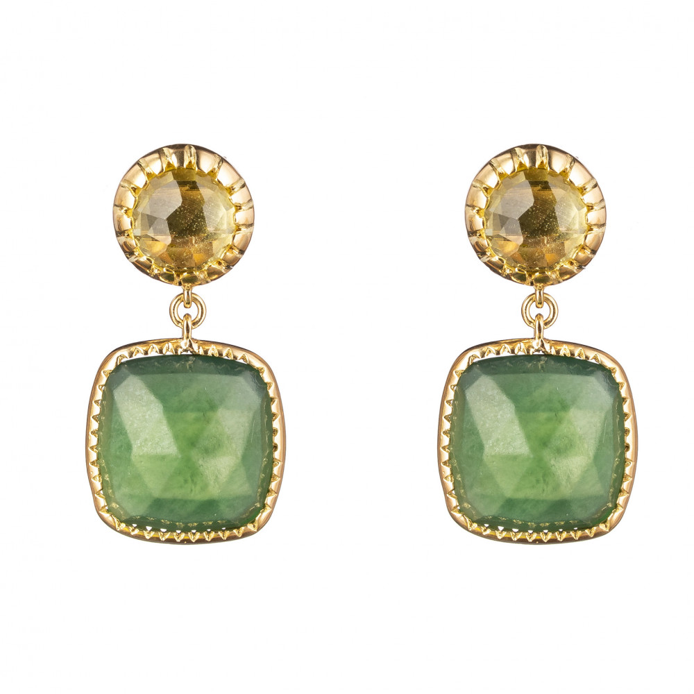 Green serpentine earrings