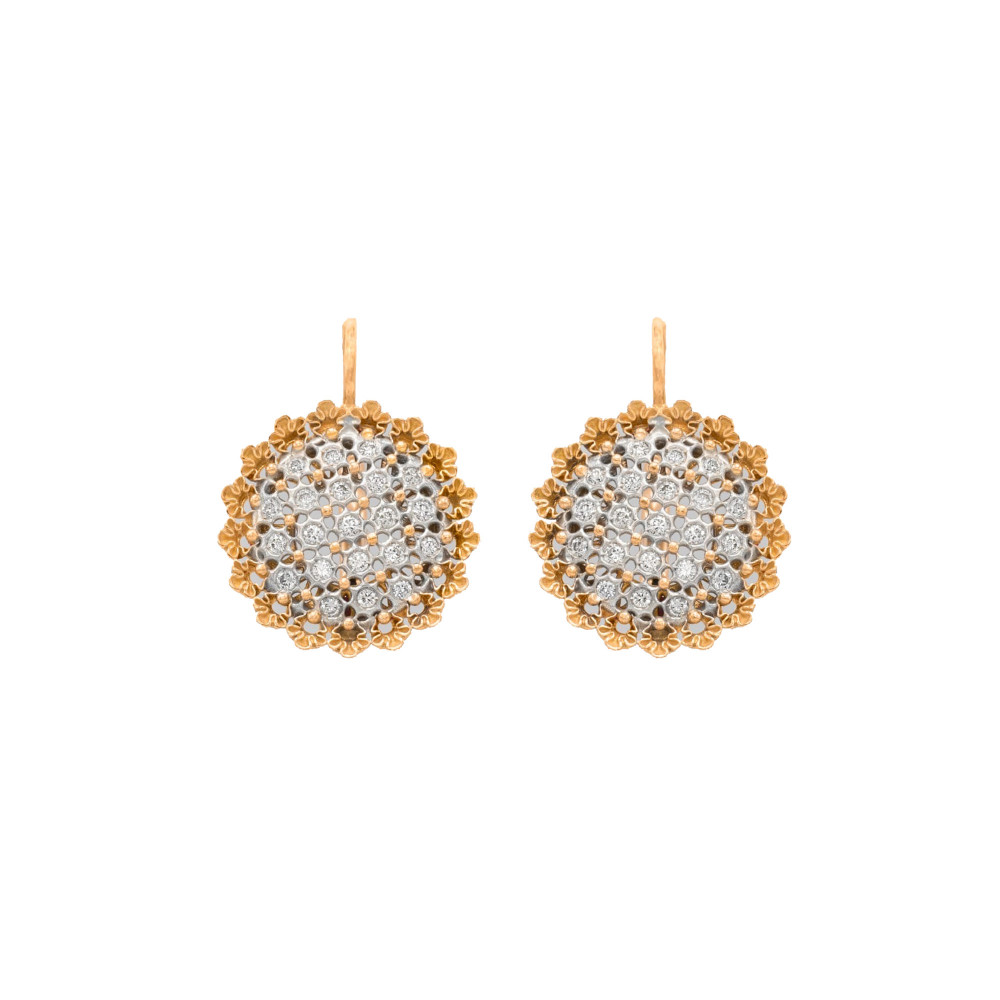 Galea Gold Round Drop Diamond Earrings